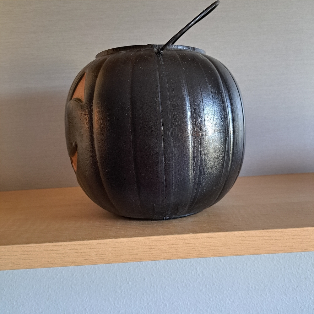 Vintage Black/Orange Pumpkin HALLOWEEN BUCKET - Picture 2 of 11
